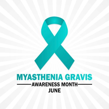 Myasthenia Gravis Farkındalık Ayı. Tatil konsepti. Arkaplan, afiş, kart, yazılı poster şablonu. Vektör illüstrasyonu.