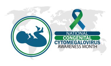 National Congenital Cytomegalovirus Awareness Month. Template for background, banner, card, poster with text inscription. clipart