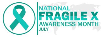 National fragile X awareness Month July. Vector illustration. Suitable for greeting card, poster and banner. clipart