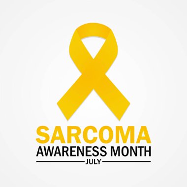 Sarkoma Farkındalığı Temmuz ayı. Tatil konsepti. Arkaplan, afiş, kart, yazılı poster şablonu. Vektör illüstrasyonu