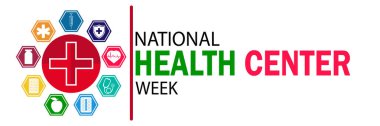 Ulusal Sağlık Merkezi Haftası. Tebrik kartı, poster ve afiş için uygun. Vektör illüstrasyonu.