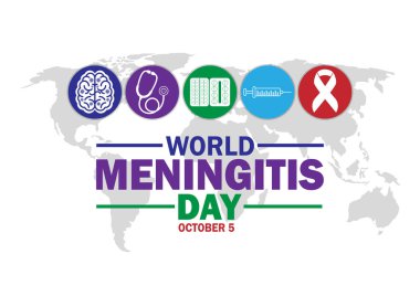 Şekiller, tipografi, afiş, kart, poster ve şablon içeren Dünya Menenjit Günü duvar kağıdı. Dünya Menenjit Günü, arka plan