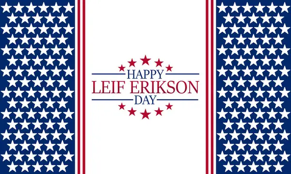 Leif Erikson günün kutlu olsun. Tebrik kartı, poster ve afiş için uygun. Vektör illüstrasyonu