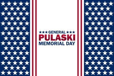 General Pulaski Memorial Day Vector illustration. Holiday concept. Template for background, banner, card, poster with text inscription. clipart