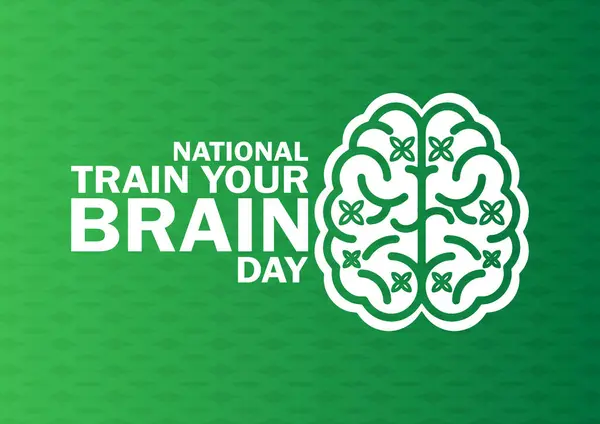 stock vector National Train Your Brain Day wallpaper with shapes and typography, banner, card, poster, template. National Train Your Brain Day, background