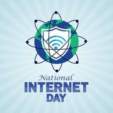 Ulusal İnternet Günü. Tatil konsepti. Arkaplan, afiş, kart, yazılı poster şablonu. Vektör illüstrasyonu