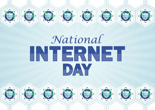 Şekiller ve tipografi, afiş, kart, poster ve şablon içeren Ulusal İnternet Günü duvar kâğıdı. Ulusal İnternet Günü, arka plan