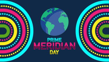 Prime Meridian Day. Holiday concept. Template for background, banner, card, poster with text inscription. Modern illustration clipart