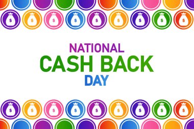 National Cash Back Day Modern illüstrasyon. Tatil konsepti. Arkaplan, afiş, kart, metin yazımlı poster şablonu.