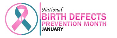 Ulusal Doğum Bozukluklarını Önleme Ayı. Ocak. Tebrik kartı, poster ve afiş için uygun. Modern resimleme.