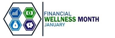 Financial Wellness Month January. Suitable for greeting card, poster and banner. Modern Vector illustration. clipart