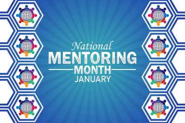 National Mentoring Month january wallpaper with shapes and typography, banner, card, poster, template. National Mentoring Month january, Modern background clipart