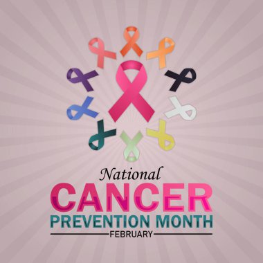 National Cancer Prevention Month. February. Holiday concept. Template for background, banner, card, poster with text inscription. Vector illustration clipart