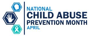 Ulusal Çocuk İstismarı Önleme Ayı. Nisan. Tebrik kartı, poster ve afiş için uygun. Vektör illüstrasyonu.