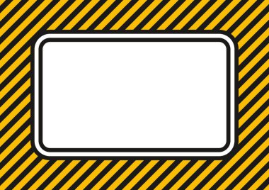 Boş Uyarı İşareti Şablonu Sarı Çizgili Kenarlık Çerçeve Tasarımı