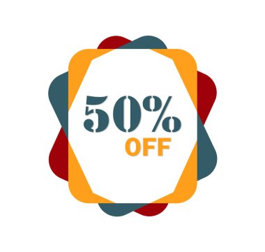 Promosyonlar için Renkli İndirim Rozeti% 50