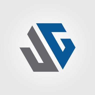 Harf J & G & Altıgen ikon vektör çizimi