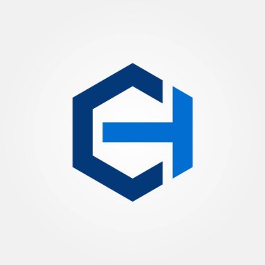 C Harfi Altıgen 2 logo tasarım illüstrasyonu