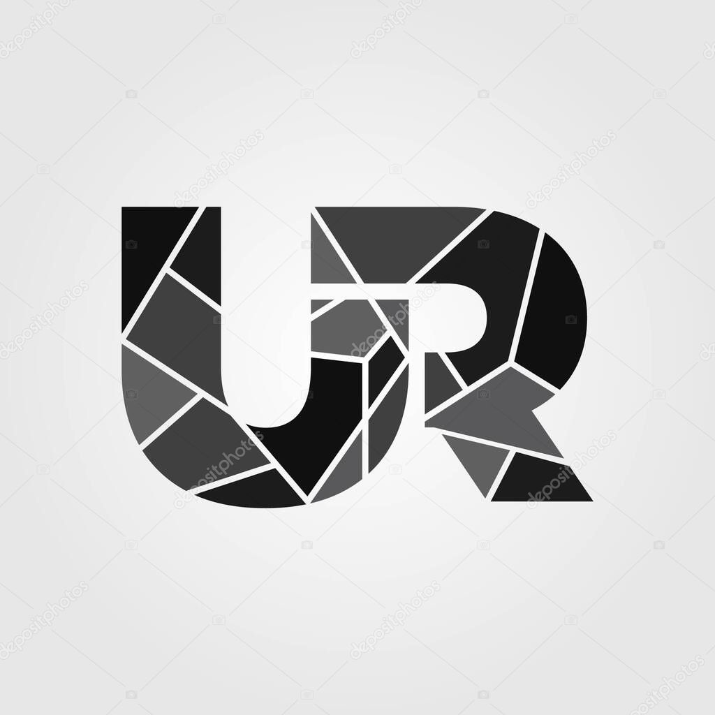 UR lettering logo icon 3 design illustration