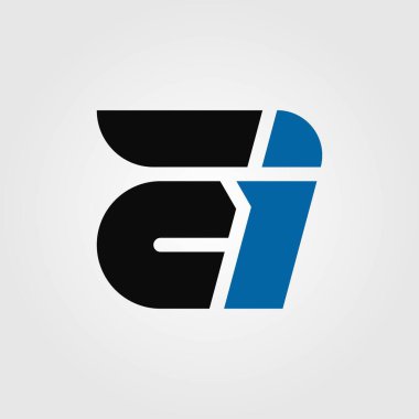 Yapay zeka harfleri logo simgesi 3 tasarım illüstrasyonu