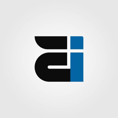 Yapay zeka harfi simgesi 2 tasarım illüstrasyonu