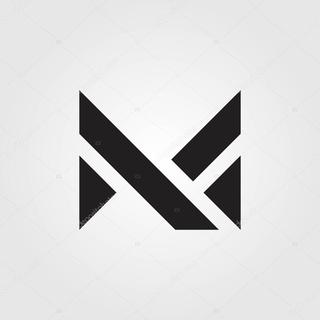 Lettering NM initial logo icon 3 design illustration