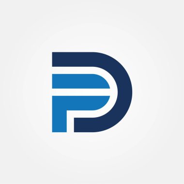 DP harfi ilk logo tasarım illüstrasyonu