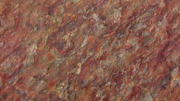 Raw Red Stone Texture Rock Close — Stock Video