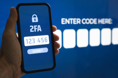 Smartphone Güvenlik 'e İki-faktörlü Kimlik Doğrulama 2FA Kodu Girdisi
