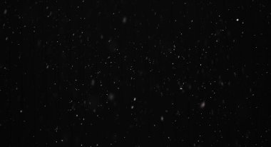 Siyah arka planda kar yağıyor. Seçici odaklanma. Doğa.