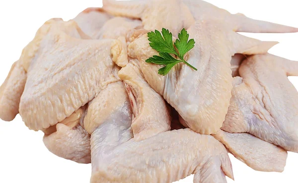 Kycklingkött Isolat Vit Bakgrund Selektivt Fokus Livsmedel — Stockfoto