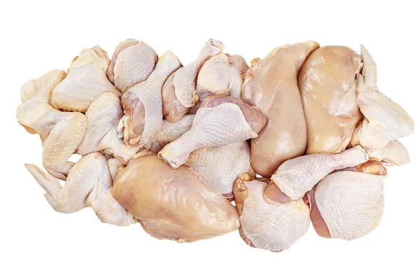 Kippenvlees Isoleert Zich Een Witte Achtergrond Selectieve Focus Voedsel — Stockfoto