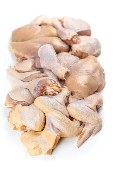 Hühnerfleisch Isoliert Auf Weißem Hintergrund Selektiver Fokus Lebensmittel — Stockfoto