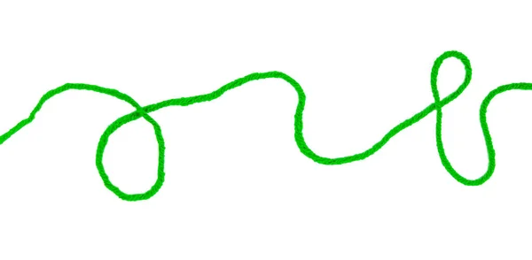 绿色线在白色背景上隔离 有选择的重点 — 图库照片