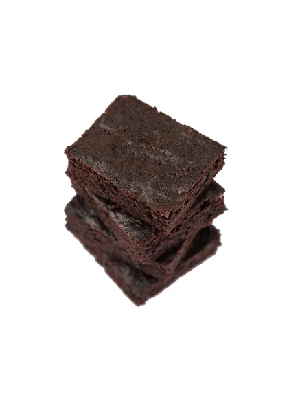 Brownie Isoleren Witte Achtergrond Selectieve Focus Voedsel — Stockfoto