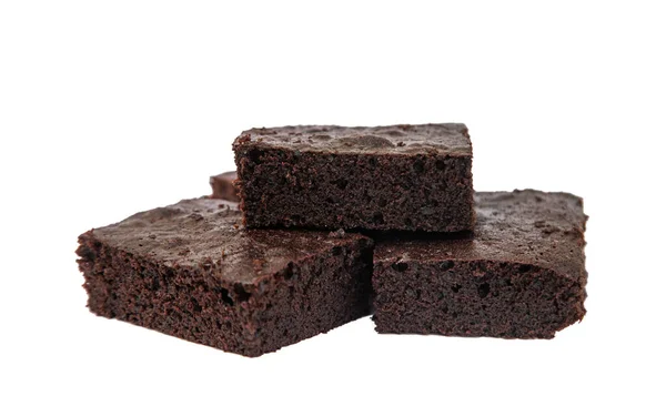 stock image brownie isolate on white background. Selective focus. Food.