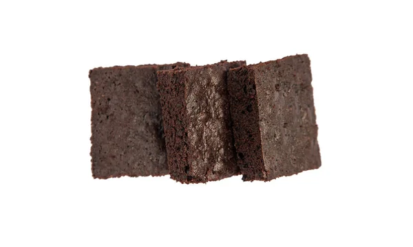 stock image brownie isolate on white background. Selective focus. Food.