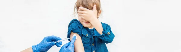 Vaccination Children Injection Selective Focus Kids — Stock Photo, Image