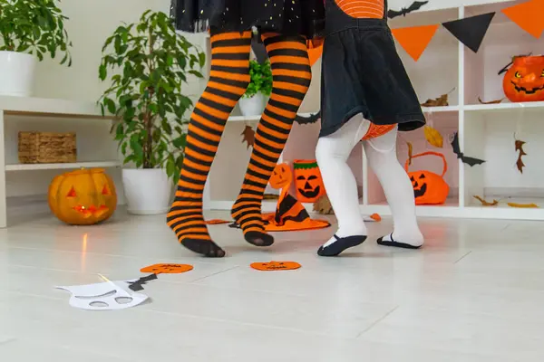Halloween Barn Hem Semester Glädje Selektivt Fokus Barn — Stockfoto