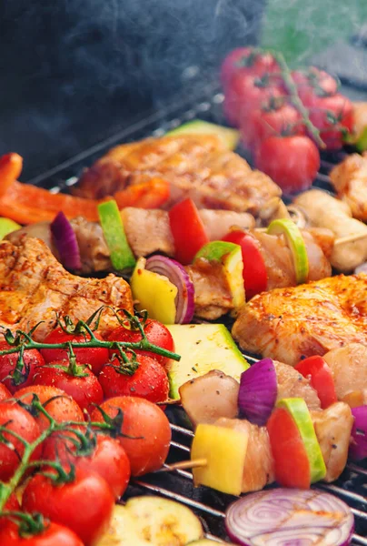 Vegetables Meat Grilled Selective Focus Food — Stock Photo, Image