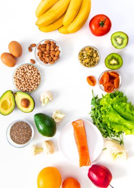 Magnezyum içeren çeşitli ürünler. Seçici odaklanma. yiyecek.