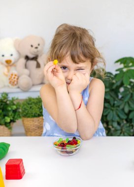 Reçelli çocuk. Seçici odaklanma. çocuk.