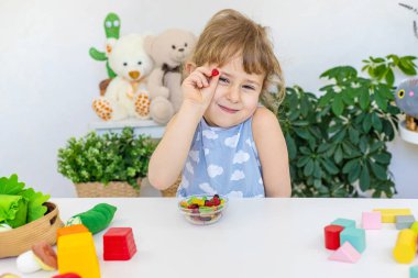 Reçelli çocuk. Seçici odaklanma. çocuk.