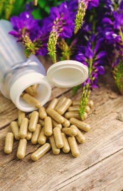 Azgın keçi ağacı alternatif ilaç çıkartır. Seçici Odaklanma. Doğa.