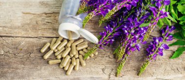 Azgın keçi ağacı alternatif ilaç çıkartır. Seçici Odaklanma. Doğa.