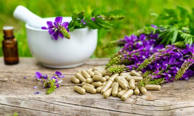 Azgın keçi ağacı alternatif ilaç çıkartır. Seçici Odaklanma. Doğa.