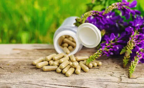 Azgın keçi ağacı alternatif ilaç çıkartır. Seçici Odaklanma. Doğa.