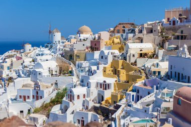 Yunanistan 'da Santorini' ye seyahat adası. Seçici odaklanma. seyahat.