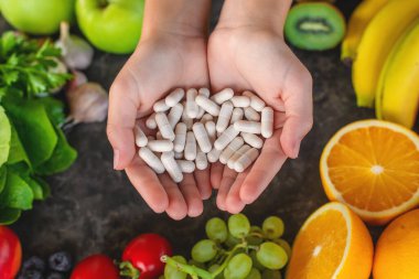 C vitamini içeren ürünler. Seçici odaklanma. yiyecek.