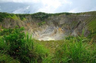 The wall of crater or caldera at the top of Mount Mahawu, Tomohon, North Sulawesi. clipart